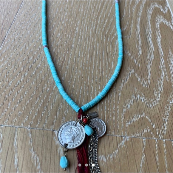 CHAN LUU TEAL BEADED AND CHARM NECKLACE - Picture 3 of 3